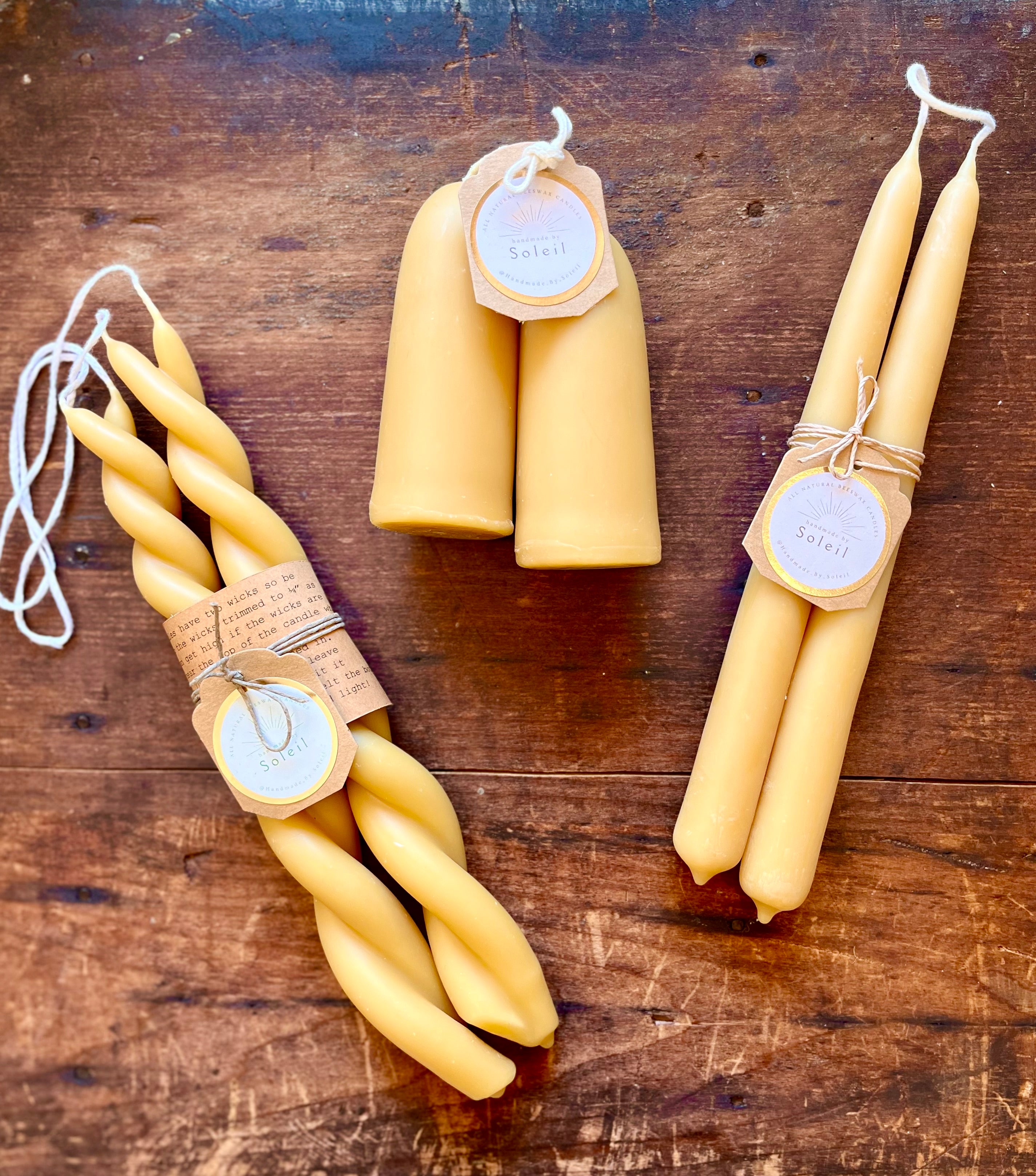 Hand-Dipped Beeswax Candles