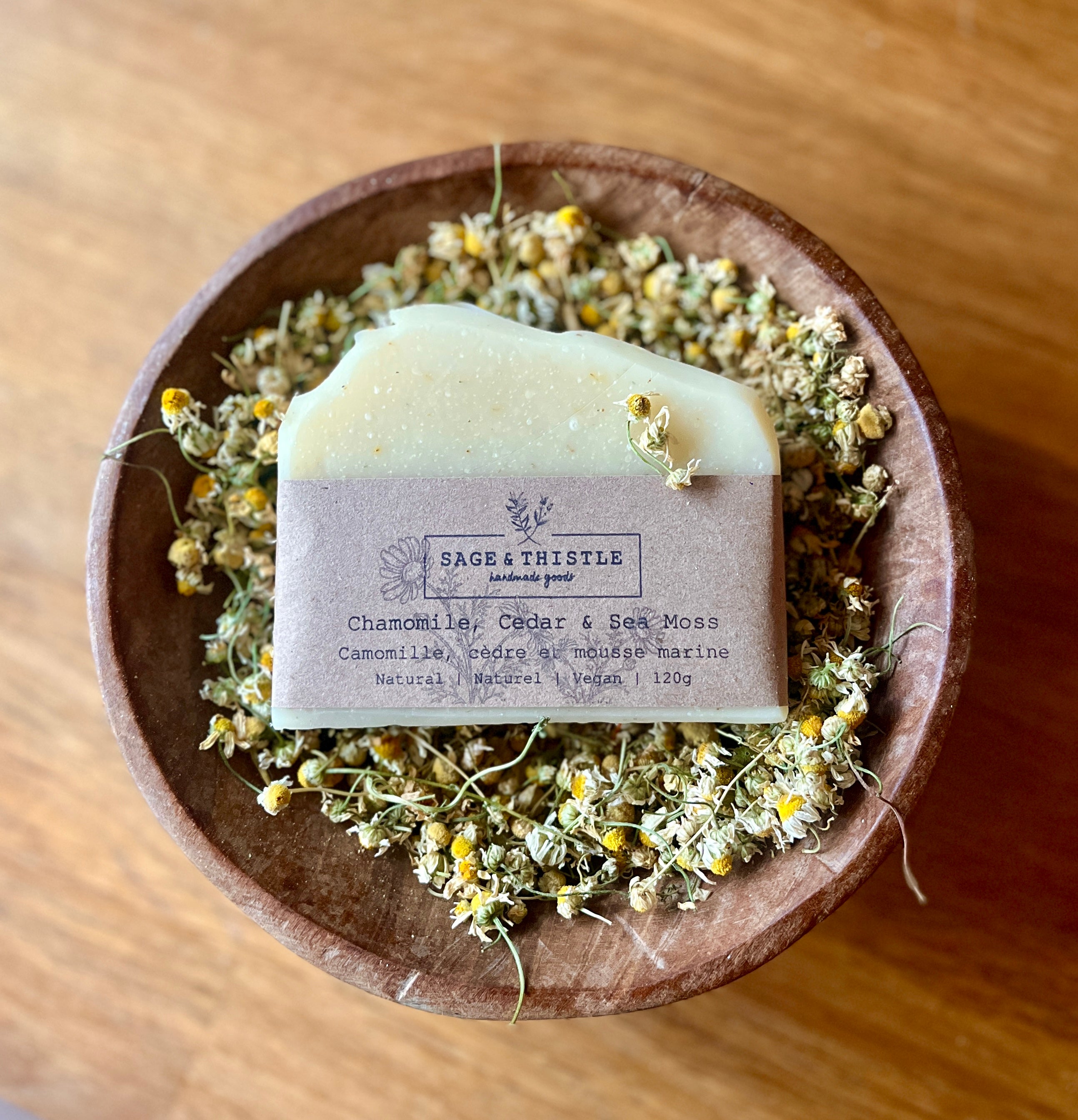 Chamomile, Cedar & Sea Moss Natural Soap {Limited & Seasonal}