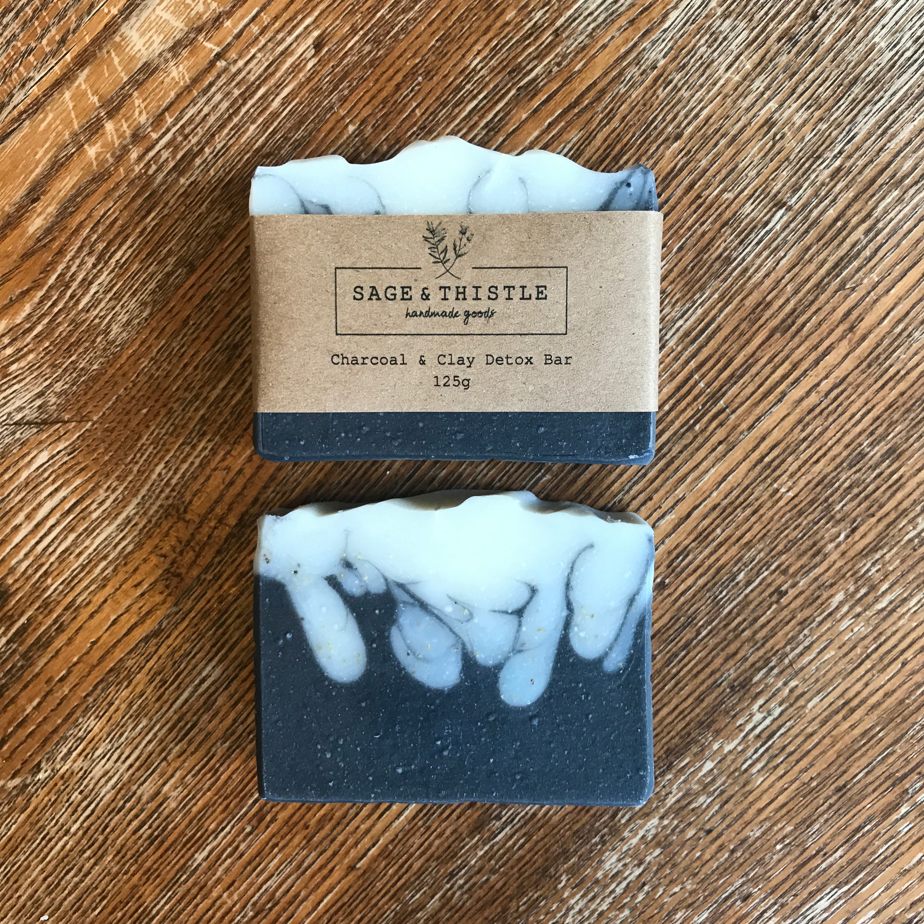 Natural Bar Soap made with Activated Charcoal and Tea Tree oil. Great for acne-prone & oily skin.