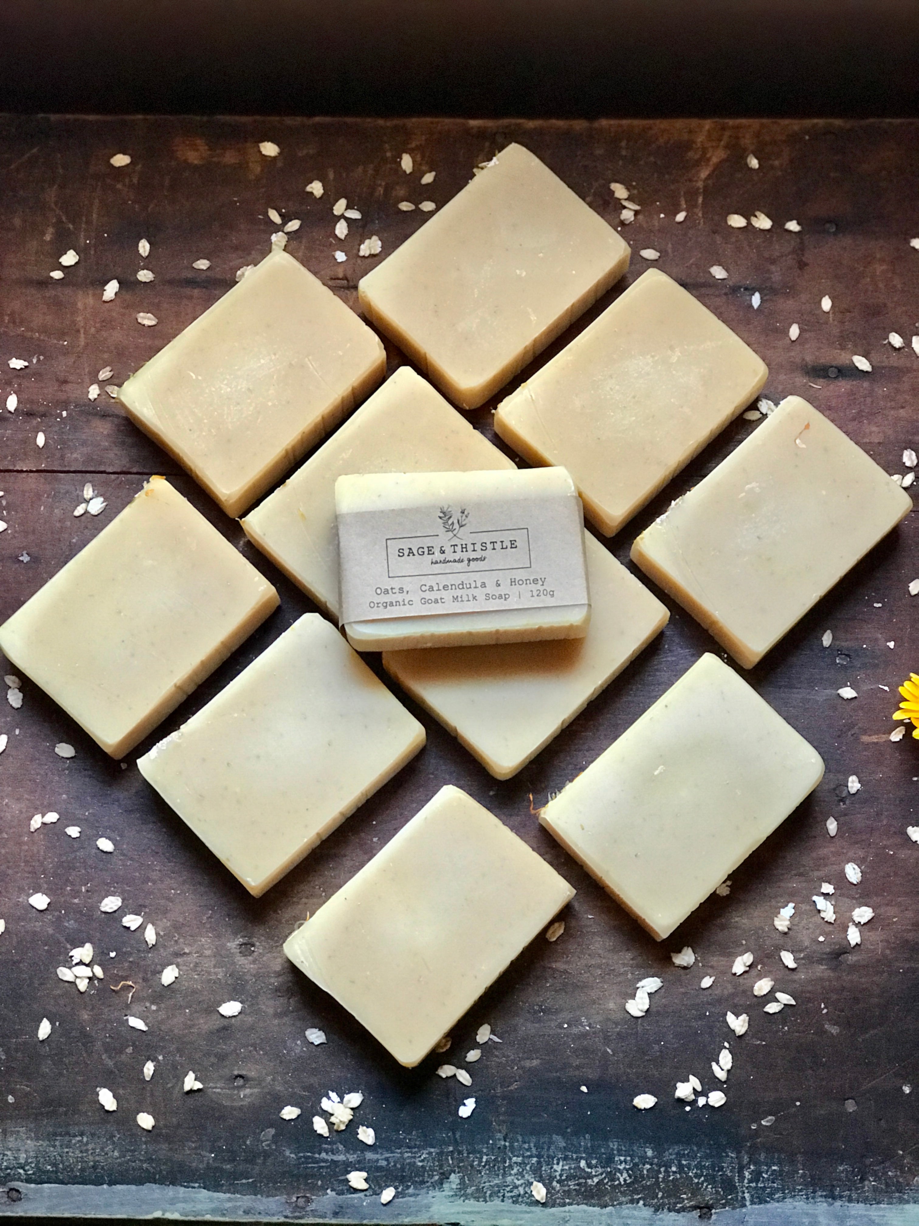 Oats, Calendula & Honey Organic Goat Milk Soap
