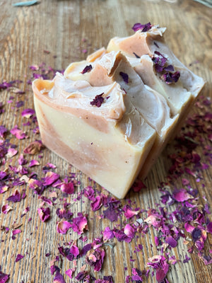 Natural, vegan bar soaps made with nourishing ingredients, organic coconut milk, and organic roses. Great as a face and body soap for all skin types.